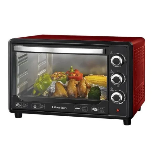 Духовка електрична з механічним таймером та звуковим сигналом Liberton LEO-380 Red