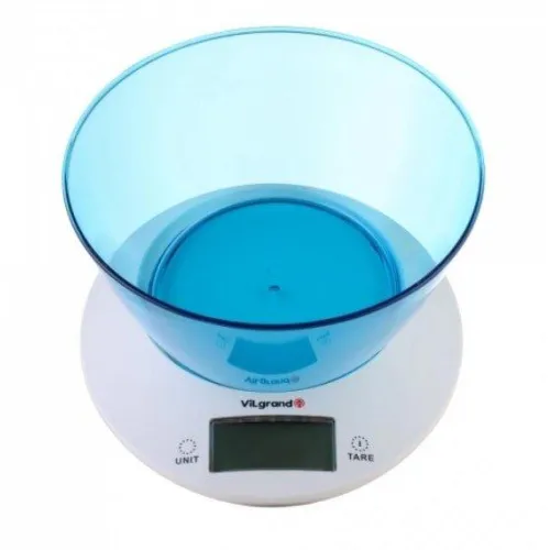 Ваги кухонні з пластиковою чашею 5кг ViLgrand VKS-533 Blue