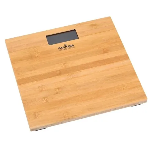 Ваги підлогові для зважування з живленням від батарейок Maxmark MK-SC151 бамбук
