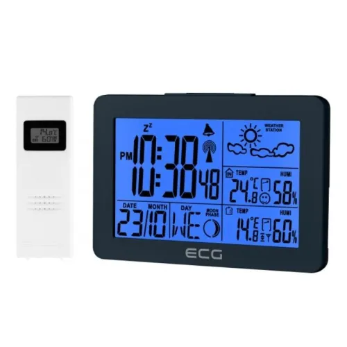 Метеостанція погодна цифрова для будинку ECG MS 200 Grey з датчиком