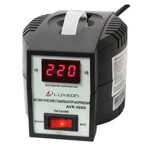 Стабилизатор напряжения релейный Luxeon AVR-500 D черный