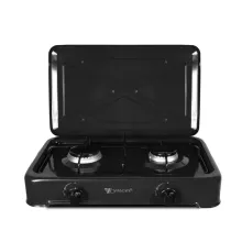 Плита настільна газова двоконфорочна з металевою кришкою Yucel O-200-LPG-black