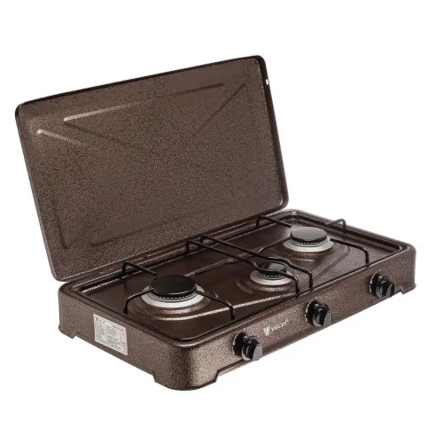 Плита настільна газова триконфоркова з кришкою Yucel O-300-LPG-copper