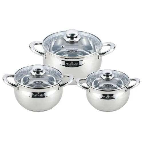 Набір посуду з нержавіючої сталі 6пр Maxmark MK-APP7506G