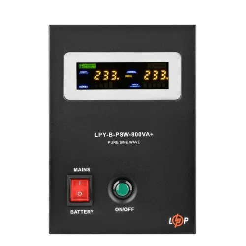 ДБЖ із правильною синусоїдою 12V LogicPower LPY-B-PSW-800VA+(560Вт) 5A/15A(LP4150)