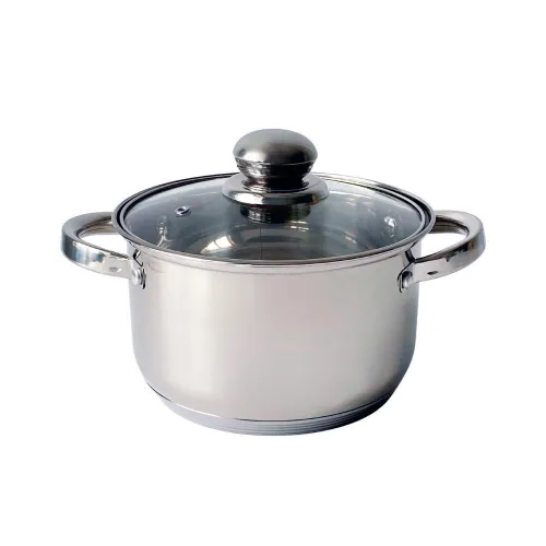 Каструля неіржавка сталь із кришкою 2,6 л KRAUZER 78006 Constant Serie 18 см