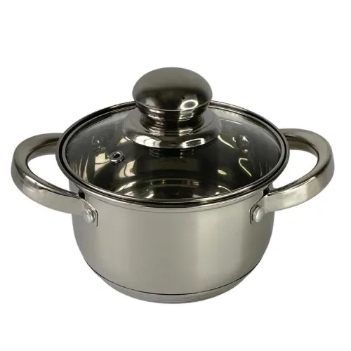 Каструля нержавіюча сталь з кришкою 1,0л KRAUZER 78003 Constant Serie 14 см