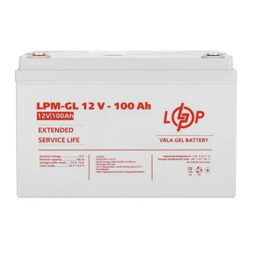 Акумуляторна батарея гелева LogicPower LPM-GL 12V - 100 Ah (LP3871)