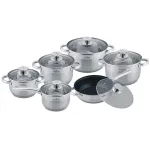 Набір посуду нержавіюча сталь 12 предметів Maxmark MK-3712A