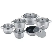 Набір посуду нержавіюча сталь 12 предметів Maxmark MK-3712A