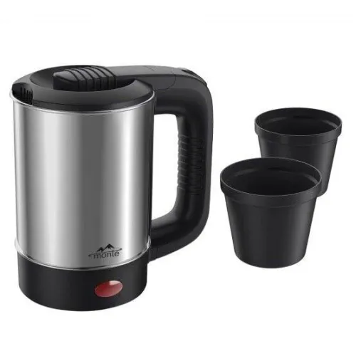 Чайник электрический дорожный с пластиковыми стаканчиками в комплекте Monte MT-1819