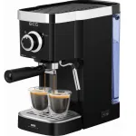 Кавоварка еспресо ріжкова з капучинатором для збивання молока ECG ESP 20301 Black