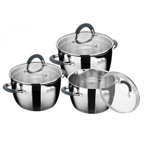 Набір посуду нержавіюча сталь 6 предметів Maxmark MK-VS5506F