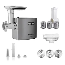 М'ясорубка електрична з насадками для овочів та домашніх ковбасок Liberton LMG-28STS Silver
